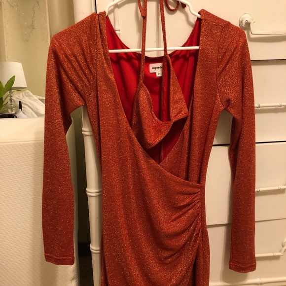 Orange metallic mini dress from Revolve - Picture 2 of 4